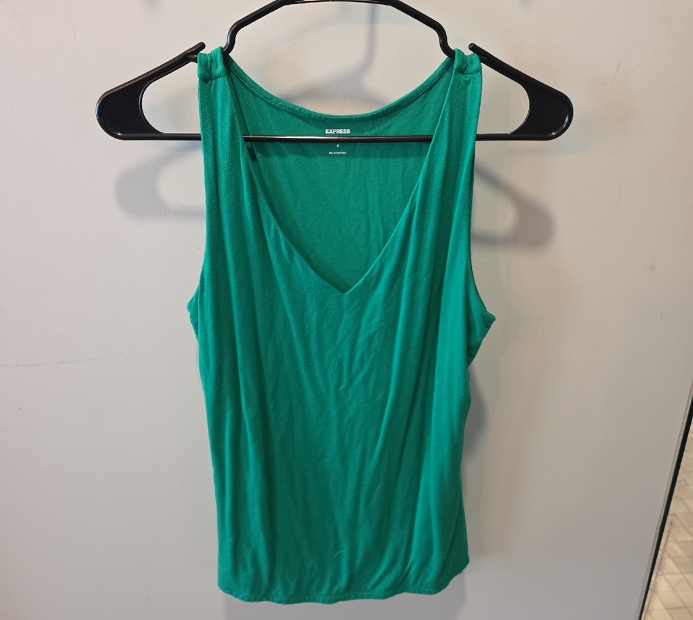 Express Teal V-Neck Tank Top